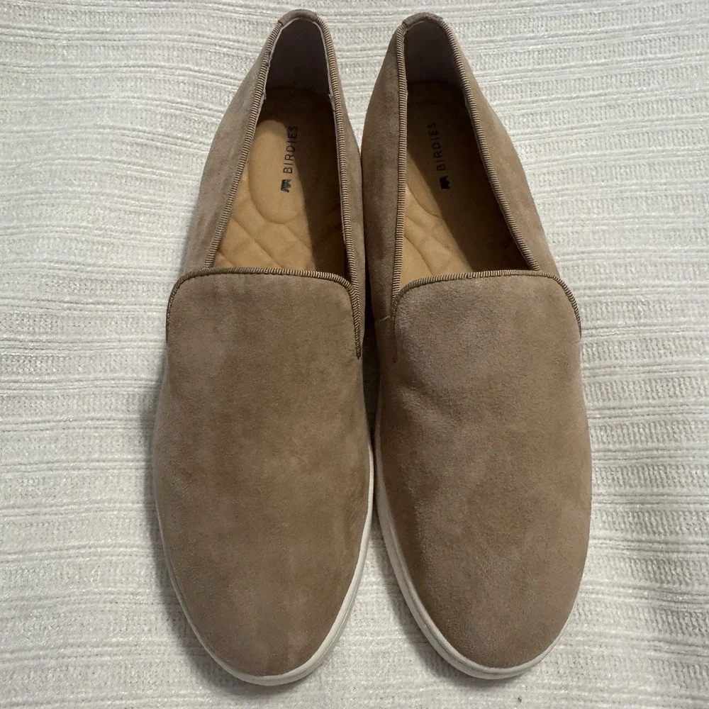 Birdies The Starling Suede Loafers Womens Beige Taupe Comfort Flats